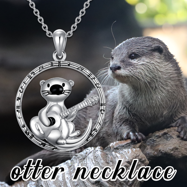 Sterling Silver Sea Otter Pendant Necklace-4