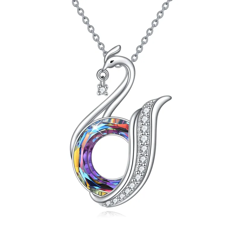 Sterling Silver Crystal & Cubic Zirconia Phoenix Pendant Necklace