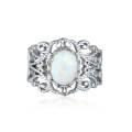 wholesale S925 Sterling Silver Opal Wedding Band Ring-0-0