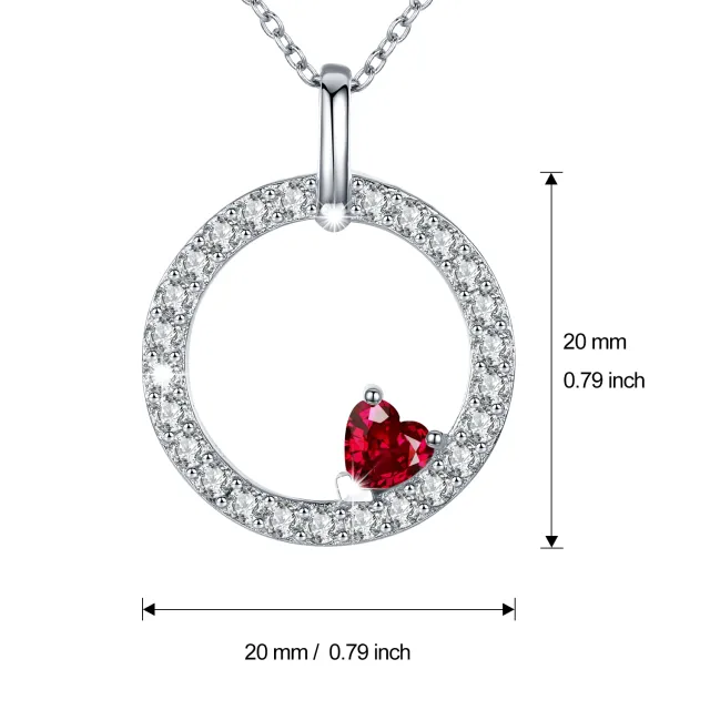 Sterling Silver Heart Shaped Cubic Zirconia Heart Pendant Necklace-4