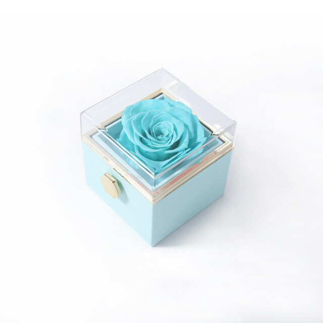 Rotatable Rose Jewelry Box for Necklaces and Rings 5 Colors-5