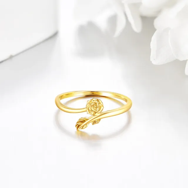 14K Gold Rose Open Ring-2