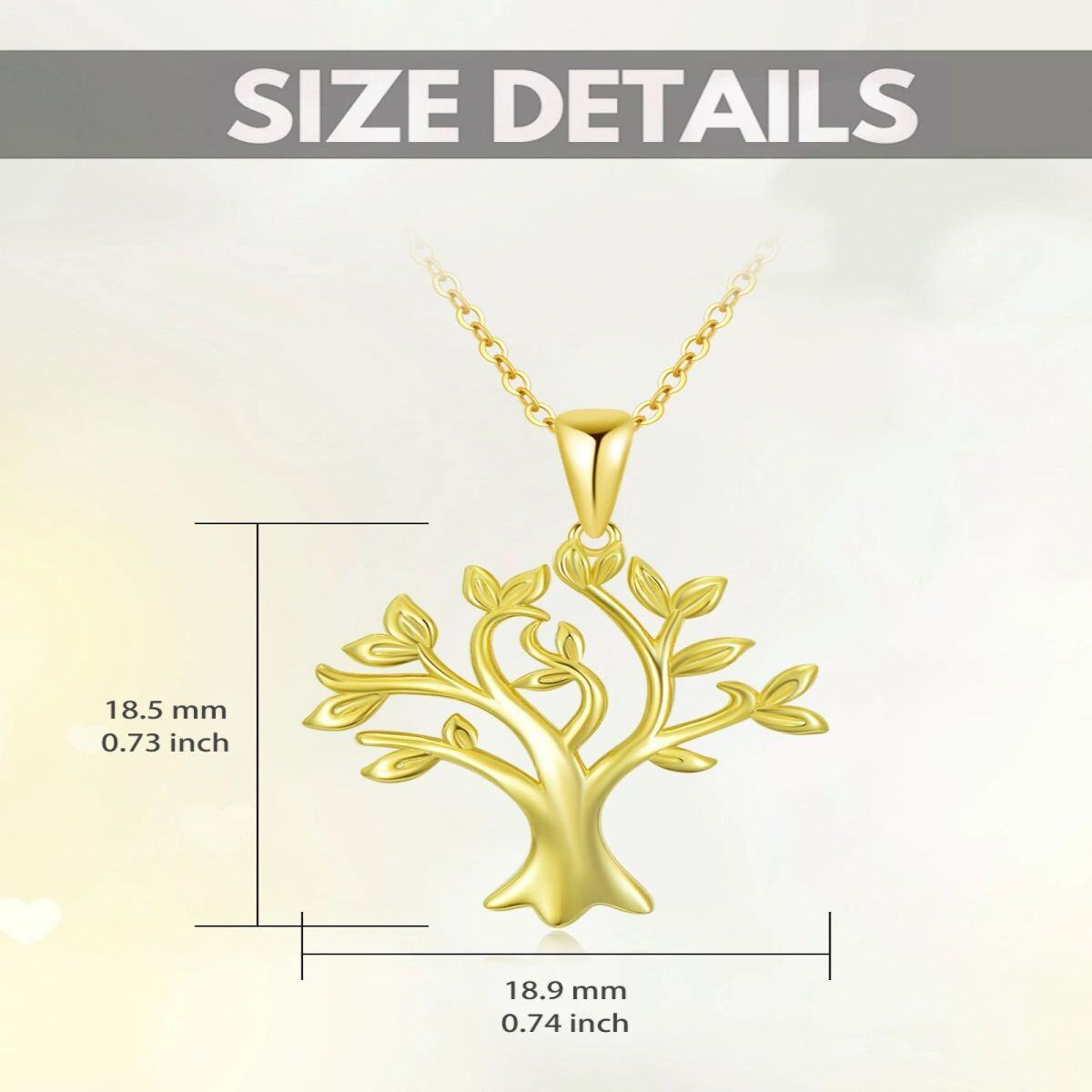 Collier avec pendentif en or 14K en forme d'arbre de vie-4