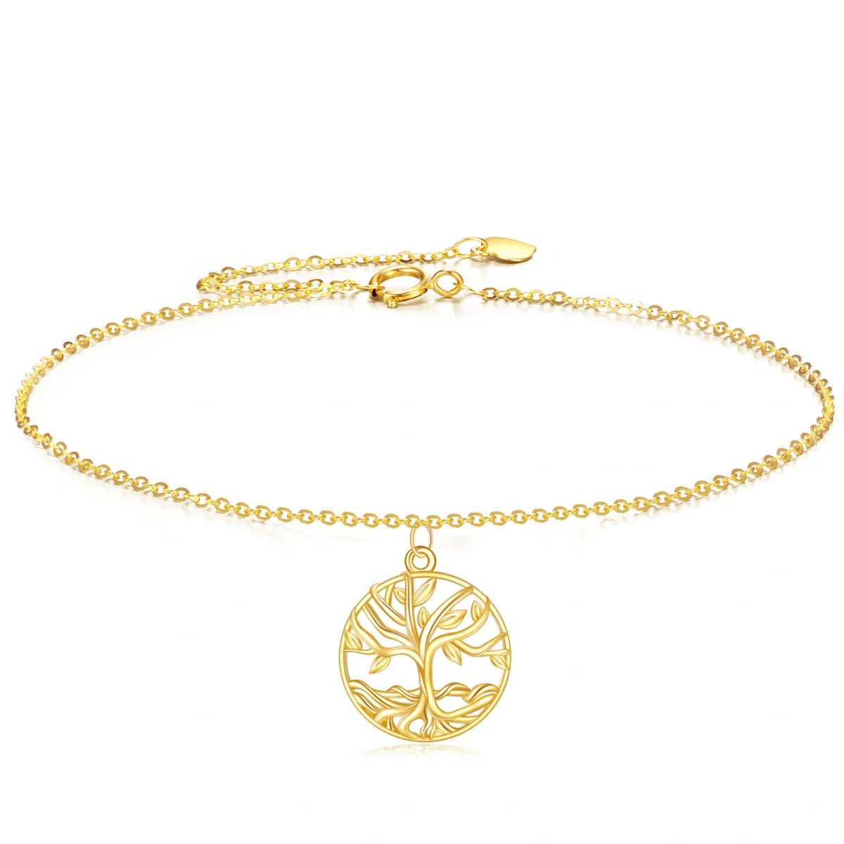 Bracelet en or 14K avec pendentif en forme d'arbre de vie-1