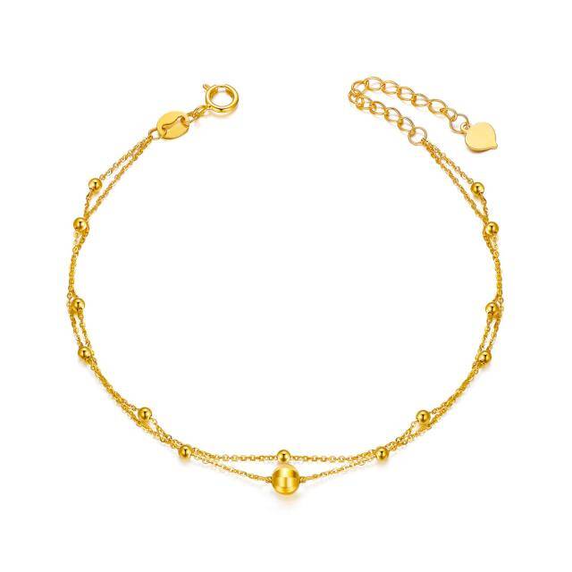 Pulseira com camadas redondas/esféricas em ouro de 18K-0