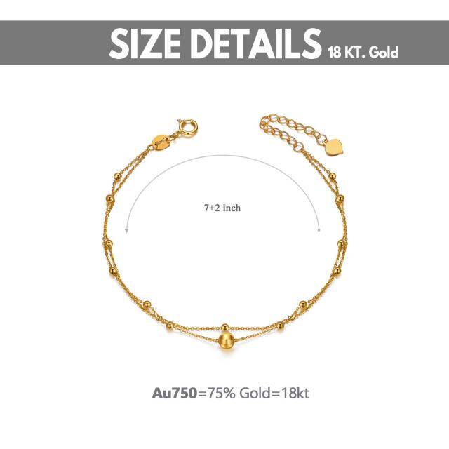 Bracelet en or 18K à couches rondes/sphériques-4