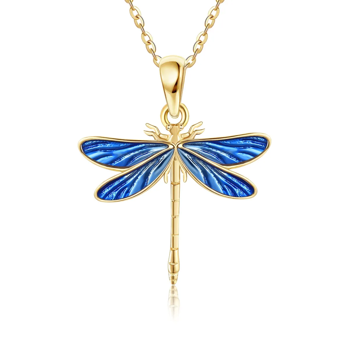 14K Gold Dragonfly Pendant Necklace-1