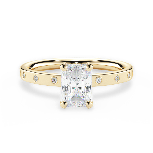 10K Gold Princess-square Moissanite Wedding Ring-1