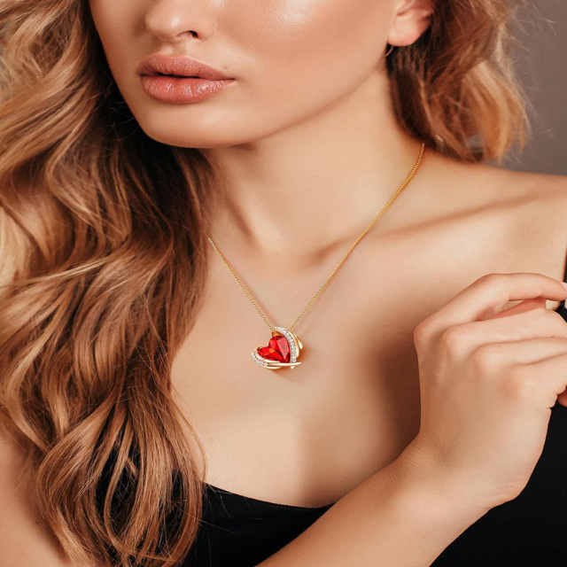 Cristaux pierre de naissance bijoux cadeaux amour coeur pendentif colliers pour femmes femme-1