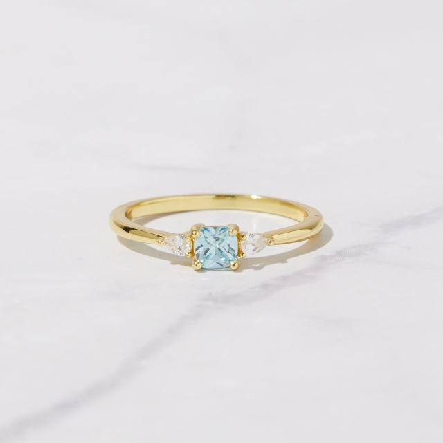 Aquamarine Ring In 925 Sterling Silver as Gifts for Women Wife-2