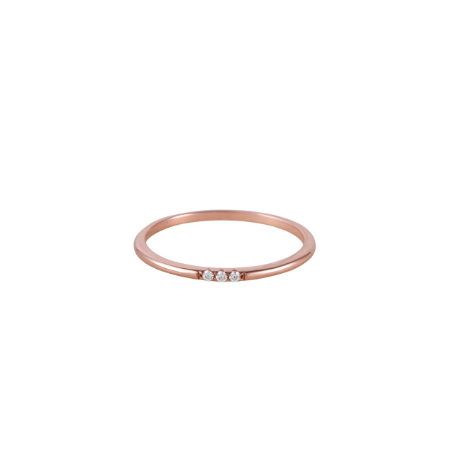 Sterling Silver with Rose Gold Plated Cubic Zirconia Round Ring-0