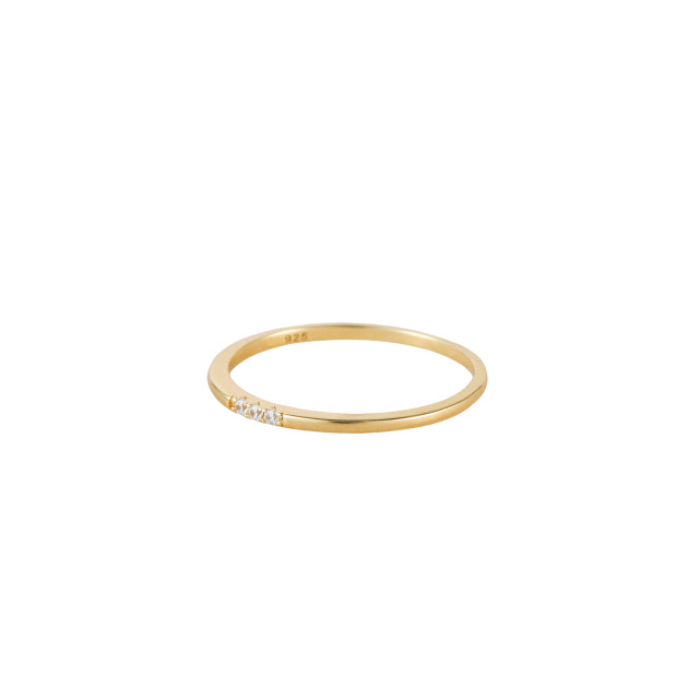 Runder Ring aus Sterlingsilber mit rosévergoldetem Zirkonia-1