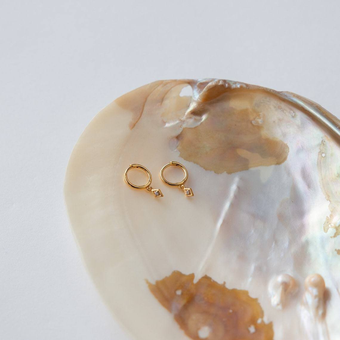 Boucles d'oreilles pendantes en argent sterling et diamants-4