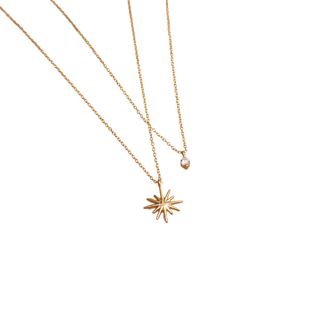 Starburst-Mehrfachkette, Diamant-Stern-Halskette, himmlischer S925-Schmuck, Geschenk für Frauen-0