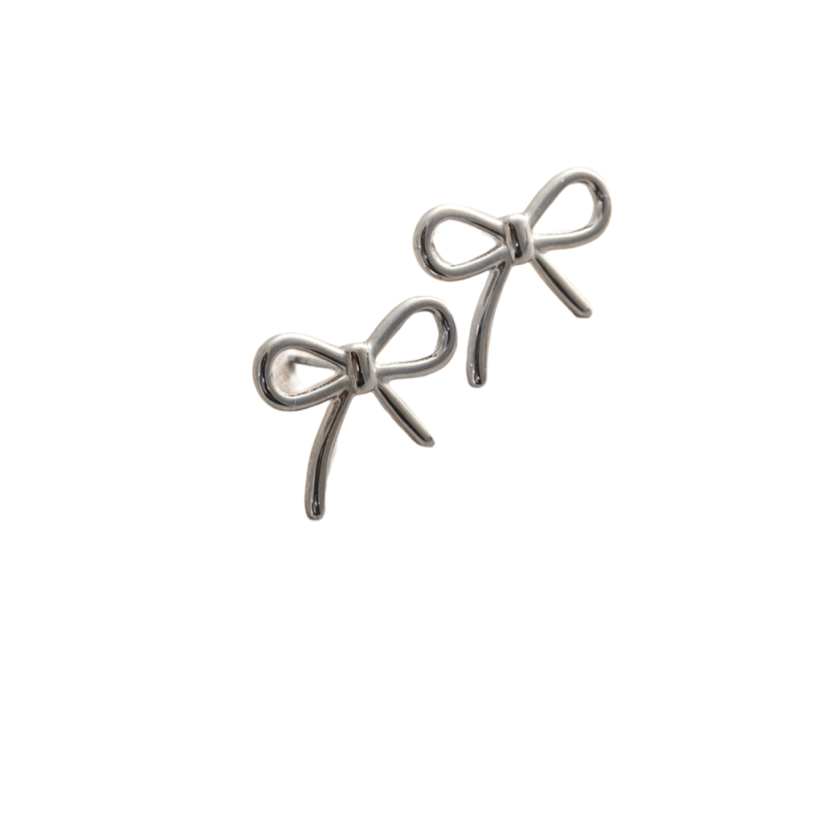 Boucles d'oreilles à tige en argent sterling avec nœud-1