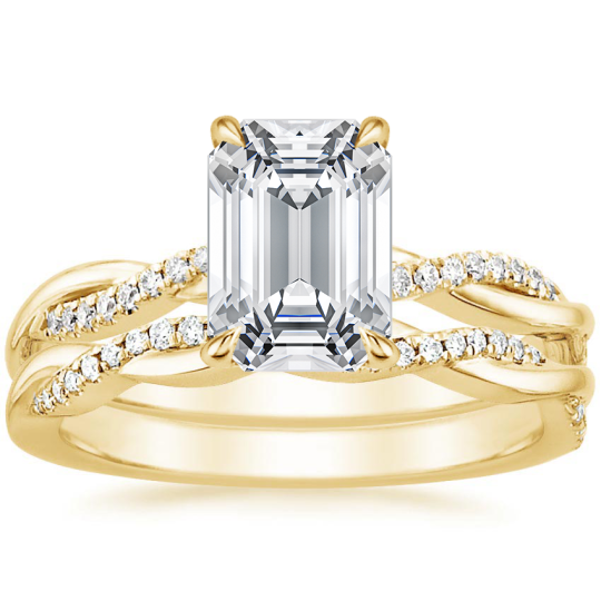 10K Gold Princess-square Shaped Moissanite Wedding Ring