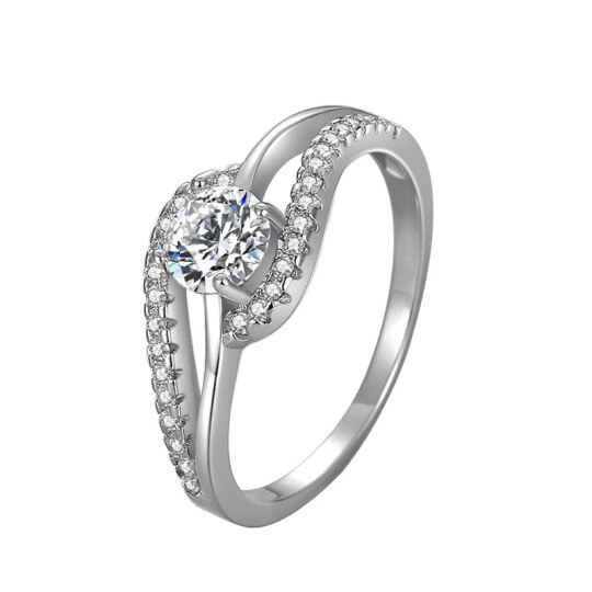 Sterling Silver Moissanite Engagement Ring