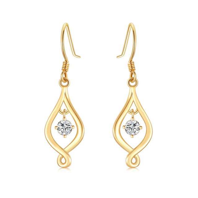 Ensembles de boucles d'oreilles à nœud en spirale celtique en moissanite en or 9 carats-0