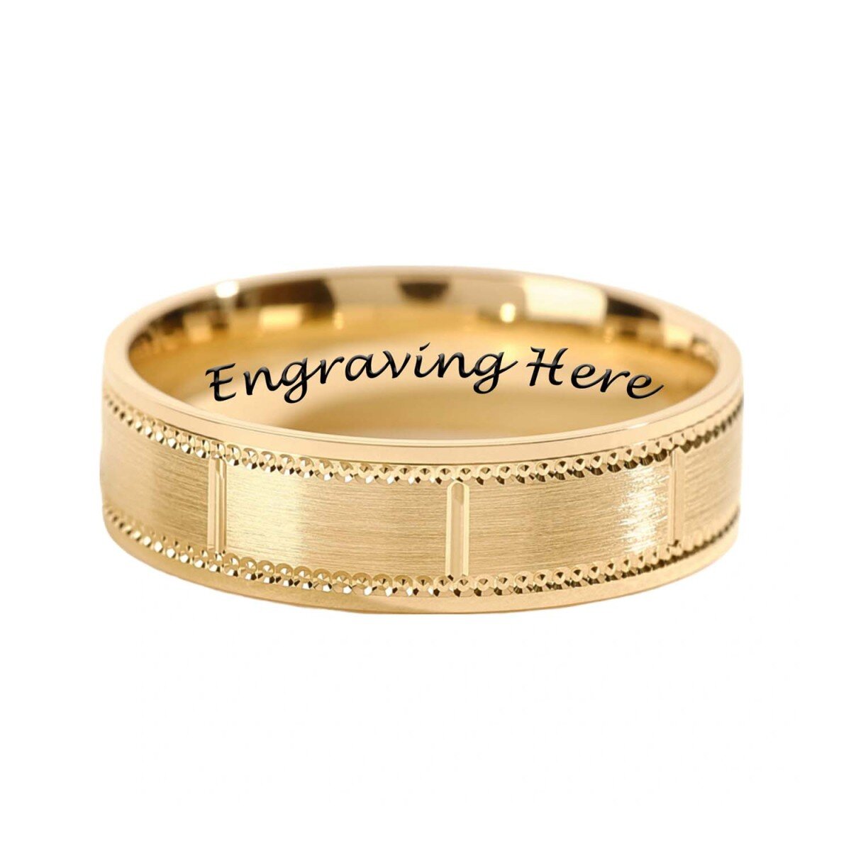 14K Gold Personalized Engraving Ring for Men-6