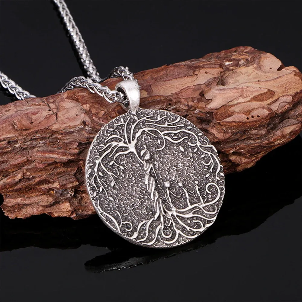 Sterling Silver Tree Of Life Pendant Necklace for Men-3