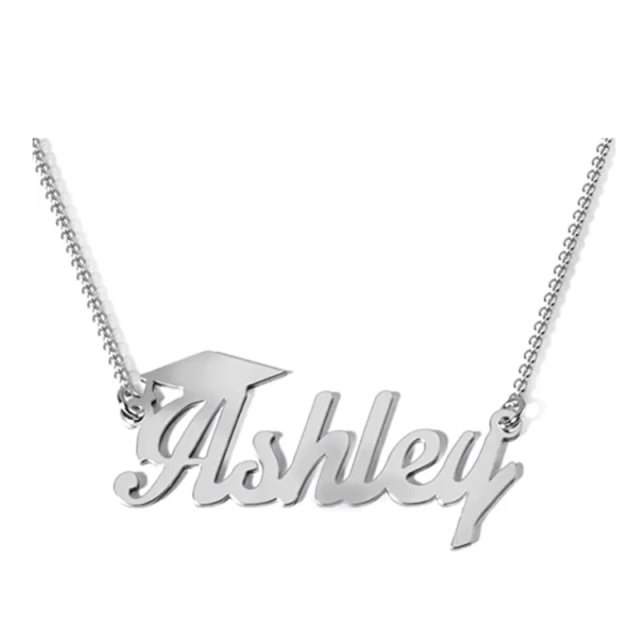 Sterling Silver Personalized Engraving Pendant Necklace-1