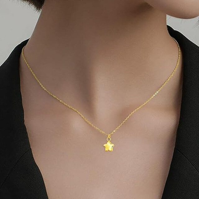 18K Gold Star Pendant Charms-1