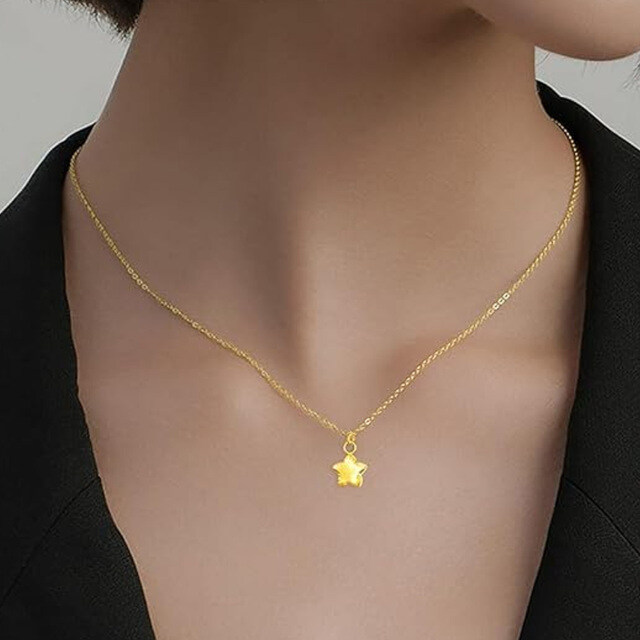 Colgante Estrella Oro 18K-1