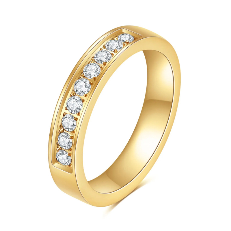 10K Gold Circular Shaped Lab Created Diamond Ring