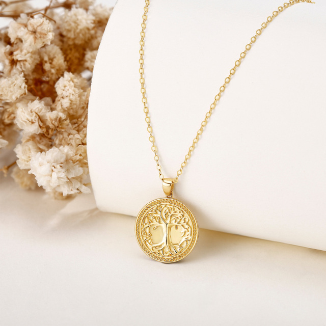 14 Karat Gold-Halskette mit keltischem Baum als Geschenk für Frauen und Mädchen, glänzender Schmuck-1