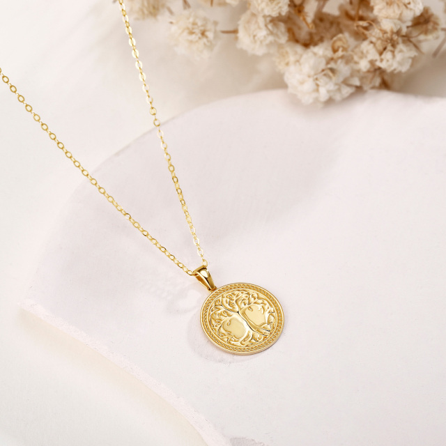 14 Karat Gold-Halskette mit keltischem Baum als Geschenk für Frauen und Mädchen, glänzender Schmuck-2