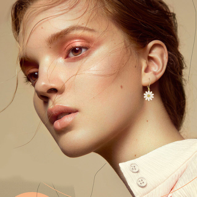 925 Sterling Silver Daisy Studs Earrings As Gifts for Women Girls-1
