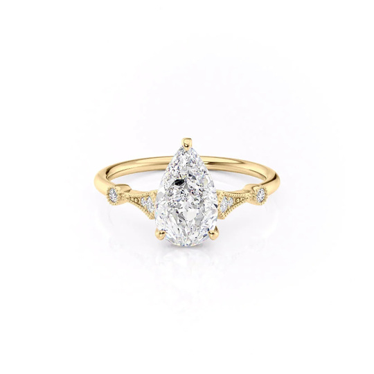 Sterling Silver with Yellow Gold Plated Moissanite Engagement Ring