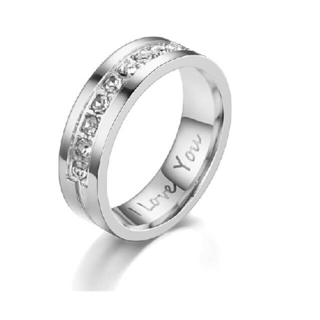 Sterling Silver Moissanite Personalized Engraving Couple Rings-2