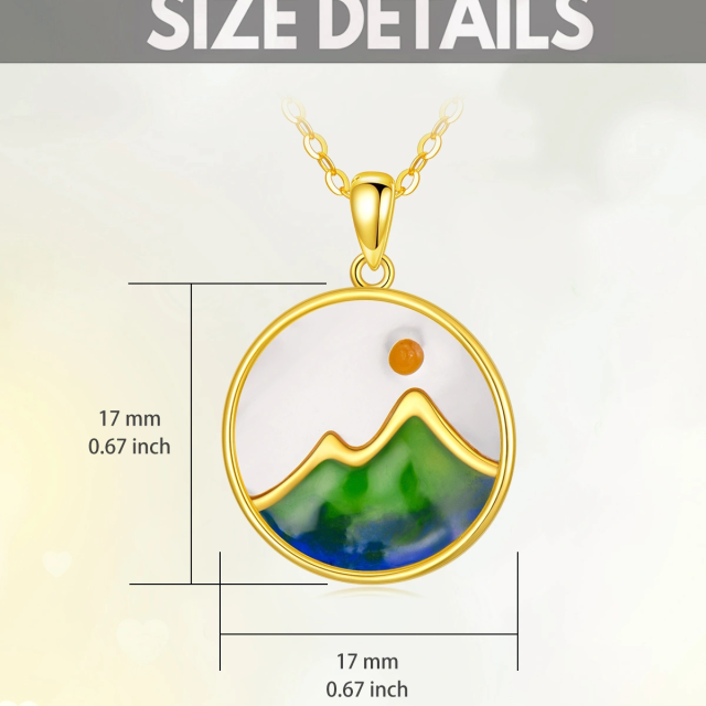 Collier de montagne jaune 14K, collier de montagne de graines de moutarde pour femmes et filles-4