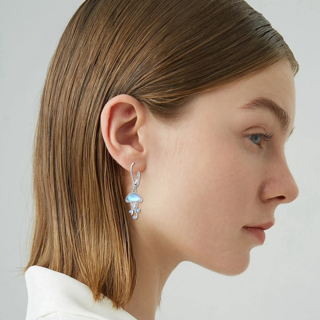 925 Sterling Silber Quallen Ohrringe als Geschenk für Frauen Mädchen-1
