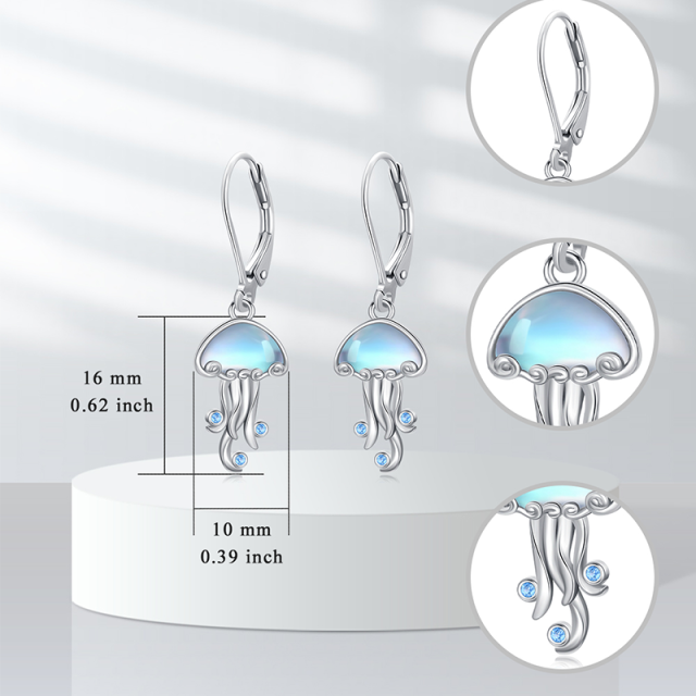 925 Sterling Silber Quallen Ohrringe als Geschenk für Frauen Mädchen-3