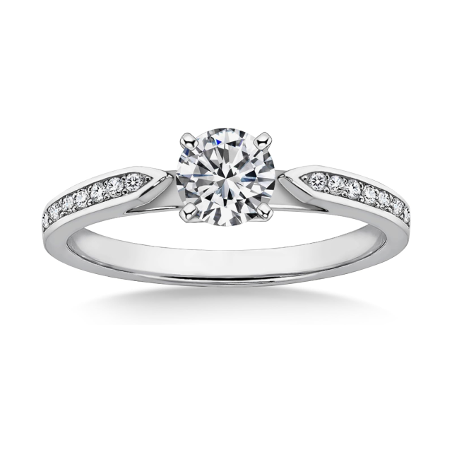 Sterling Silver Circular Shaped Moissanite Round Engagement Ring-3