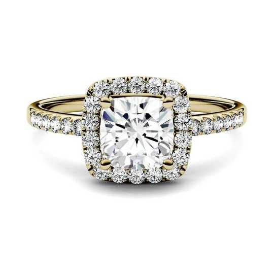 10K White Gold Princess-square Shaped Moissanite Wedding Ring