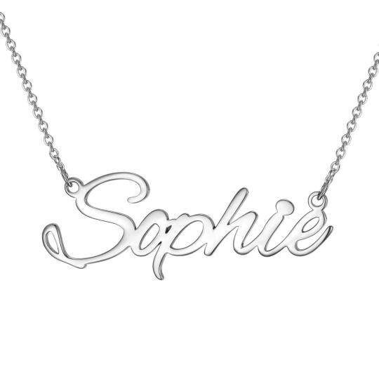 Collier pendentif classique personnalisé en argent sterling avec nom