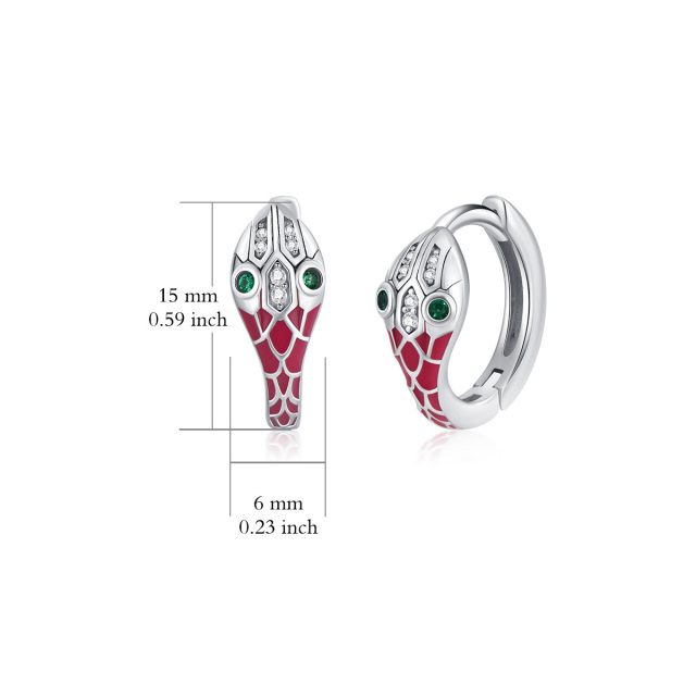 Boucles d'oreilles serpent en argent sterling avec zircon cubique-5