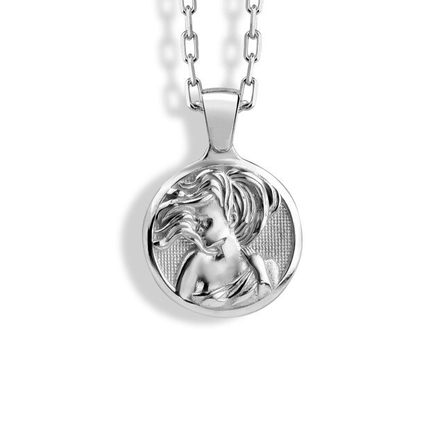 Sterling Silver Virgo Pendant Necklace-1