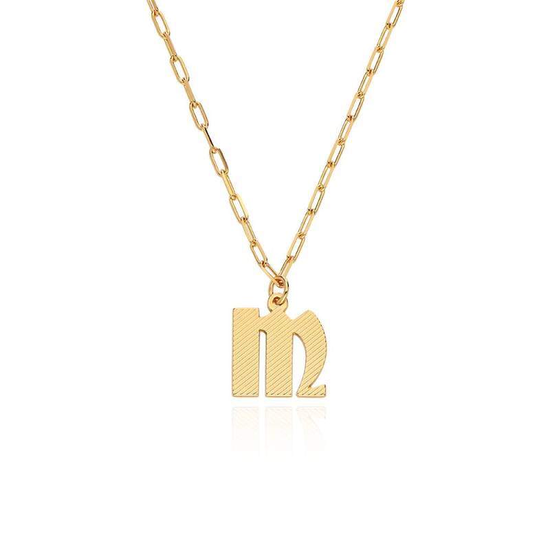 10K Gold Personalized Initial Letter Pendant Necklace