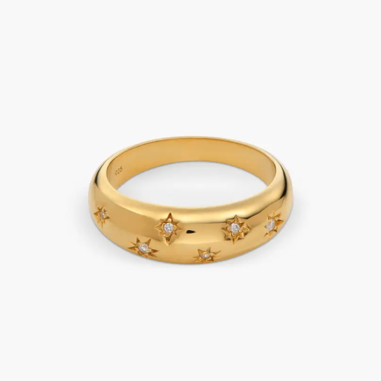 Gold Vermeil Moissanite Flowers Ring for Women