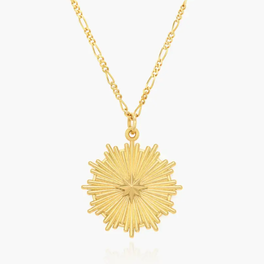 Gold Vermeil Snowflake Necklace for Women Men