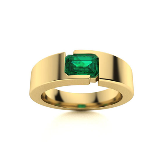 10K Gold 1 to 5 CT Emerald Cut Custom Gemstone Anniversary Band