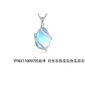 wholesale 925 Sterling Silver Moonstone Teardrop Pendant Necklace With Chain For Women-0-7