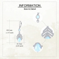wholesale 925 Sterling Silver Cubic Zirconia Blue Moonstone Leaf Drop Earrings For Women-0-4
