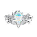 wholesale S925 Sterling Silver Ring Set with Opal and Diamond-0-0