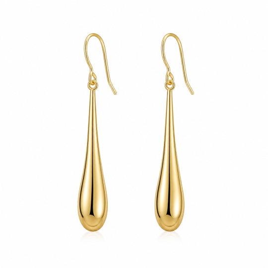 Стерлинговое серебро с покрытием жёлтым золотом, тонкие серьги-капельки
