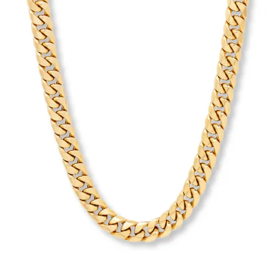 10K-Gold-5,5-mm-Kurvenkette-Halskette für Herren